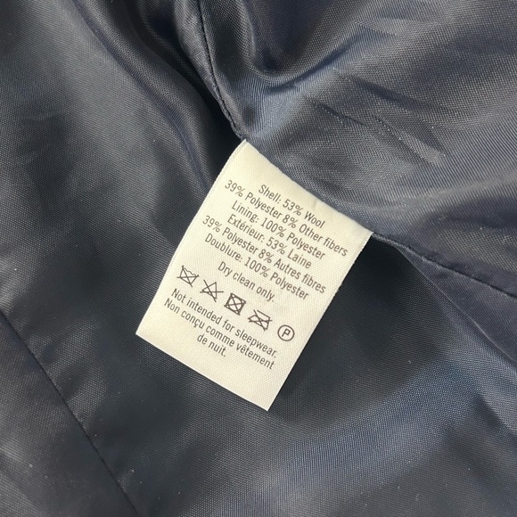 JANIE AND JACK Infant Plaid Wool Blend Coat- Dark Marine Plaid/ Size 12-18M - Picture 8 of 9